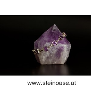 Armband Silber & Amethyst  rechteckig